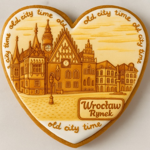 Ciastko lukrowane KAMIENICE WROCŁAW SERCE No.74 roz.L ręcznie robione Ciastko lukrowane KAMIENICE WROCŁAW SERCE No.74 roz.L ręcznie robione