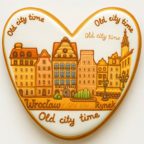 Ciastko lukrowane KAMIENICE WROCŁAW SERCE No.78 roz.L ręcznie robione Ciastko lukrowane KAMIENICE WROCŁAW SERCE No.78 roz.L ręcznie robione