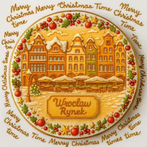 Ciastko lukrowane KAMIENICE WROCŁAW KOŁO No.102 roz.L ręcznie robione