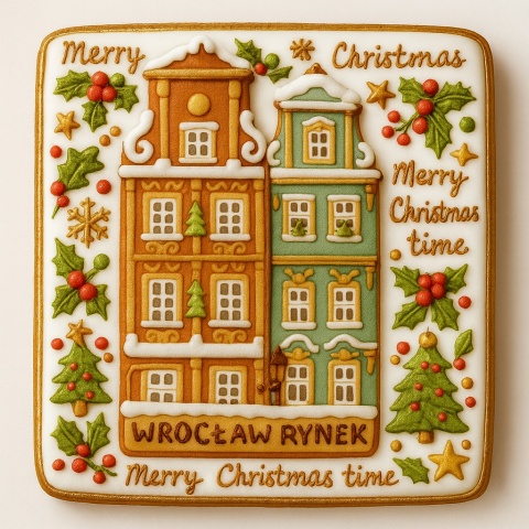 Ciastko lukrowane KAMIENICE WROCŁAW KWADRAT No.100 roz.L ręcznie robione