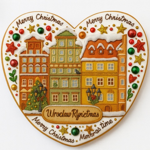 Ciastko lukrowane KAMIENICE WROCŁAW SERCE No.103 roz.S ręcznie robione