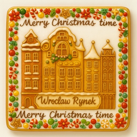 Ciastko lukrowane KAMIENICE WROCŁAW KWADRAT No.85 roz.XL ręcznie robione Ciastko lukrowane KAMIENICE WROCŁAW KWADRAT No.85 roz.XL ręcznie robione