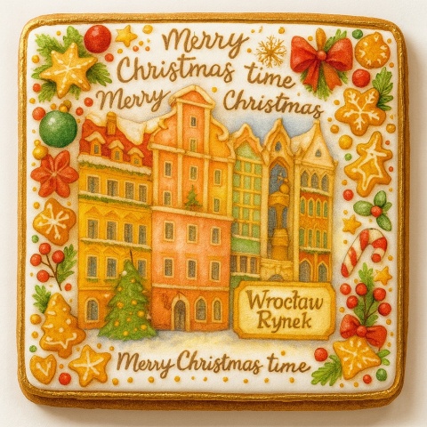 Ciastko lukrowane KAMIENICE WROCŁAW KWADRAT No.86 roz.XL ręcznie robione Ciastko lukrowane KAMIENICE WROCŁAW KWADRAT No.86 roz.XL ręcznie robione