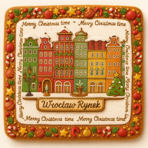 Ciastko lukrowane KAMIENICE WROCŁAW KWADRAT No.87 roz.XL ręcznie robione Ciastko lukrowane KAMIENICE WROCŁAW KWADRAT No.87 roz.XL ręcznie robione