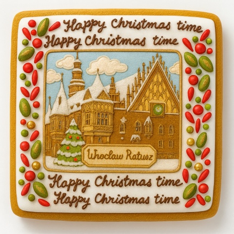 Ciastko lukrowane KAMIENICE WROCŁAW KWADRAT No.89 roz.XL ręcznie robione Ciastko lukrowane KAMIENICE WROCŁAW KWADRAT No.89 roz.XL ręcznie robione