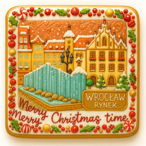 Ciastko lukrowane KAMIENICE WROCŁAW KWADRAT No.94 roz.M ręcznie robione Ciastko lukrowane KAMIENICE WROCŁAW KWADRAT No.94 roz.M ręcznie robione