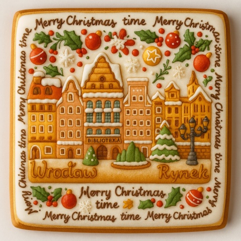 Ciastko lukrowane KAMIENICE WROCŁAW KWADRAT No.93 roz.L ręcznie robione Ciastko lukrowane KAMIENICE WROCŁAW KWADRAT No.93 roz.L ręcznie robione