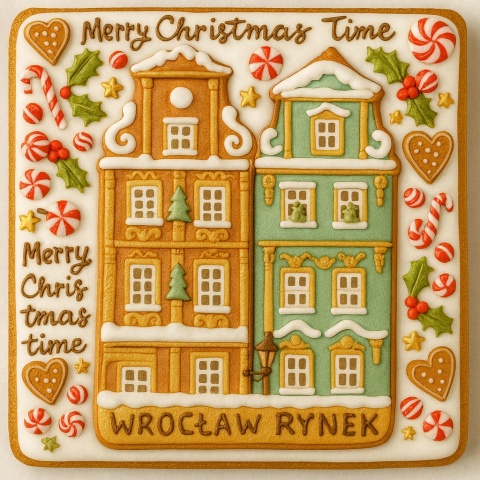 Ciastko lukrowane KAMIENICE WROCŁAW POZIOM No.100 roz.M ręcznie robione