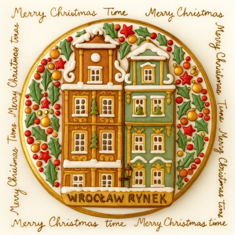 Ciastko lukrowane KAMIENICE WROCŁAW KOŁO No.100 roz.S ręcznie robione