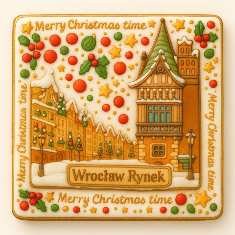 Ciastko lukrowane KAMIENICE WROCŁAW POZIOM o.90 roz.L ręcznie robione Ciastko lukrowane KAMIENICE WROCŁAW POZIOM o.90 roz.L ręcznie robione