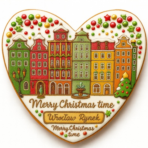 Ciastko lukrowane KAMIENICE WROCŁAW SERCE No.87 roz.XL ręcznie robione