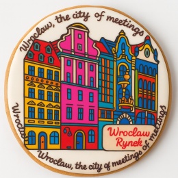 Ciastko lukrowane KAMIENICE WROCŁAW COLORS KOŁO No.109 roz.XL ręcznie robione