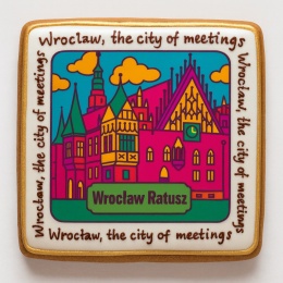 Ciastko lukrowane KAMIENICE WROCŁAW COLORS KWADRAT No.107 roz.XL ręcznie robione