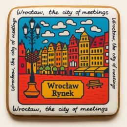 Ciastko lukrowane KAMIENICE WROCŁAW COLORS KWADRAT No.108 roz.XL ręcznie robione