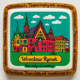 Ciastko lukrowane KAMIENICE WROCŁAW COLORS KWADRAT No.110 roz.XL ręcznie robione