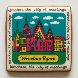 Ciastko lukrowane KAMIENICE WROCŁAW COLORS KWADRAT No.110A roz.XL ręcznie robione