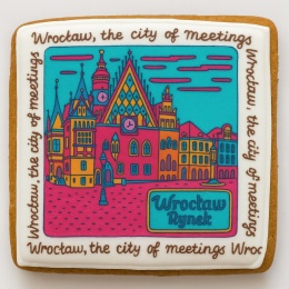 Ciastko lukrowane KAMIENICE WROCŁAW COLORS KWADRAT No.111 roz.XL ręcznie robione