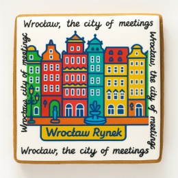 Ciastko lukrowane KAMIENICE WROCŁAW COLORS KWADRAT No.112 roz.XL ręcznie robione