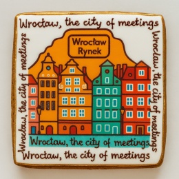 Ciastko lukrowane KAMIENICE WROCŁAW COLORS KWADRAT No.113 roz.XL ręcznie robione