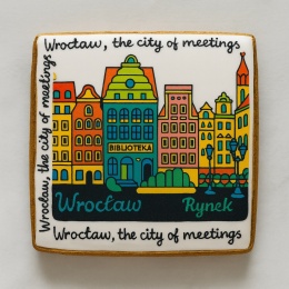 Ciastko lukrowane KAMIENICE WROCŁAW COLORS KWADRAT No.115 roz.S ręcznie robione