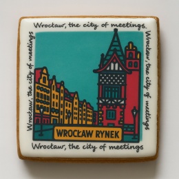 Ciastko lukrowane KAMIENICE WROCŁAW COLORS KWADRAT No.116 roz.XL ręcznie robione