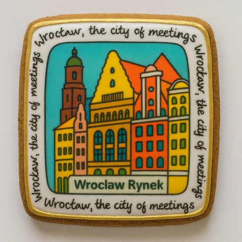 Ciastko lukrowane KAMIENICE WROCŁAW COLORS PION No.114 roz.XL ręcznie robione