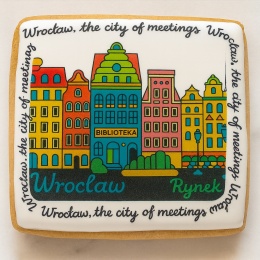 Ciastko lukrowane KAMIENICE WROCŁAW COLORS POZIOM No.115 roz.XL ręcznie robione