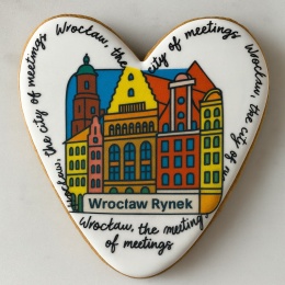 Ciastko lukrowane KAMIENICE WROCŁAW COLORS SERCE No.114 roz.XL ręcznie robione