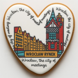 Ciastko lukrowane KAMIENICE WROCŁAW COLORS SERCE No.116 roz.XL ręcznie robione