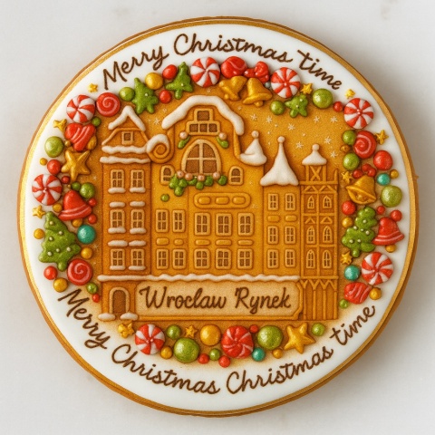 Ciastko lukrowane KAMIENICE WROCŁAW KOŁO No.85 roz.XL ręcznie robione