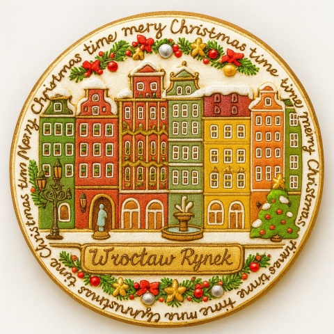 Ciastko lukrowane KAMIENICE WROCŁAW KOŁO No.87A roz.S ręcznie robione