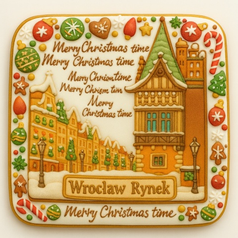 Ciastko lukrowane KAMIENICE WROCŁAW KWADRAT No.90 roz.XL ręcznie robione