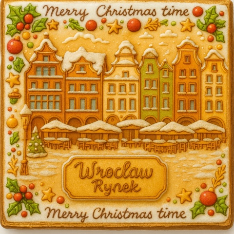 Ciastko lukrowane KAMIENICE WROCŁAW KWADRAT No.102 roz.S ręcznie robione