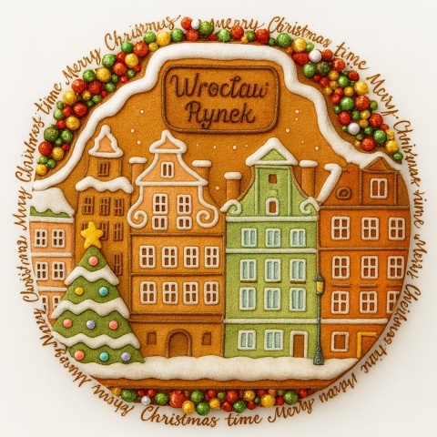 Ciastko lukrowane KAMIENICE WROCŁAW KOŁO No.107 roz.M ręcznie robione