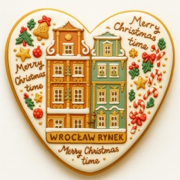 Ciastko lukrowane KAMIENICE WROCŁAW SERCE No.101A roz.L ręcznie robione
