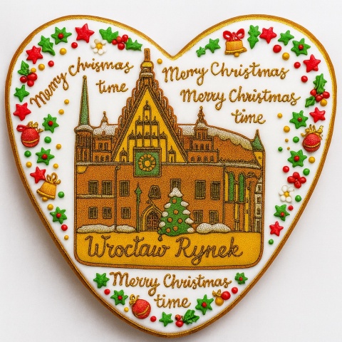 Ciastko lukrowane KAMIENICE WROCŁAW SERCE No.106 roz.M  ręcznie robione