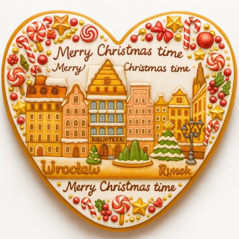 Ciastko lukrowane KAMIENICE WROCŁAW SERCE No.93 roz.L ręcznie robione