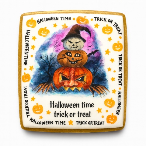Ciastko lukrowane HALLOWEEN No.23 roz.S PION ręcznie robione Ciastko lukrowane HALLOWEEN No.23 roz.S PION ręcznie robione