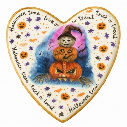 Ciastko lukrowane HALLOWEEN No.23 roz.S SERCE ręcznie robione