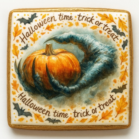 Ciastko lukrowane HALLOWEEN No.25 roz.M POZIOM ręcznie robione