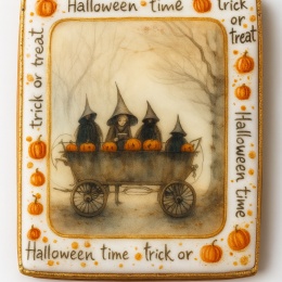 Ciastko lukrowane HALLOWEEN No.26 roz.S PION ręcznie robione