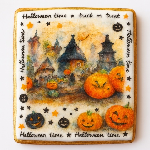 Ciastko lukrowane HALLOWEEN No.27 roz.M PION ręcznie robione