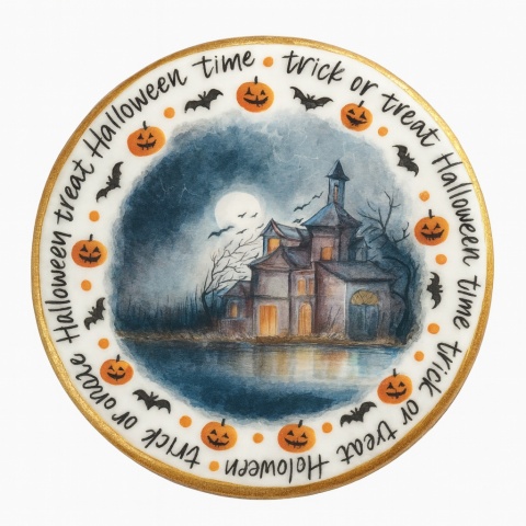 Ciastko lukrowane HALLOWEEN No.28 roz.L KOŁO ręcznie robione