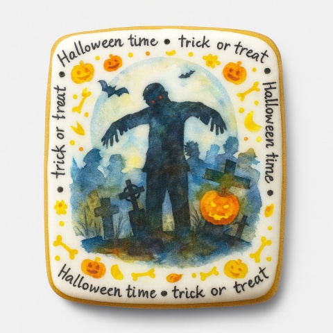 Ciastko lukrowane HALLOWEEN No.32 roz.M PION ręcznie robione