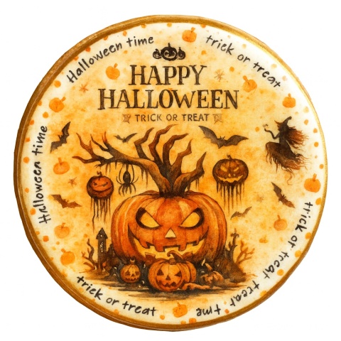 Ciastko lukrowane HALLOWEEN No.36 roz.S KOŁO ręcznie robione Ciastko lukrowane HALLOWEEN No.36 roz.S KOŁO ręcznie robione