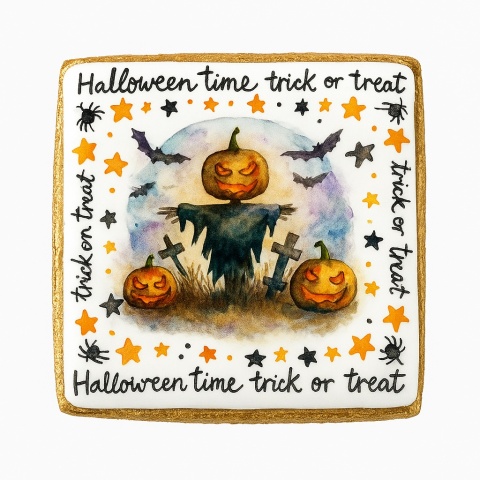 Ciastko lukrowane HALLOWEEN No.35 roz.M POZIOM ręcznie robione Ciastko lukrowane HALLOWEEN No.35 roz.M POZIOM ręcznie robione