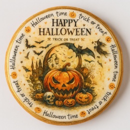 Ciastko lukrowane HALLOWEEN No.36 roz.XL KOŁO ręcznie robione