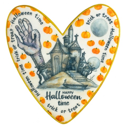 Ciastko lukrowane HALLOWEEN No.39 roz.L SERCE ręcznie robione Ciastko lukrowane HALLOWEEN No.39 roz.L SERCE ręcznie robione