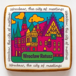 Ciastko lukrowane KAMIENICE WROCŁAW COLORS KWADRAT No.107 roz.XL ręcznie robione