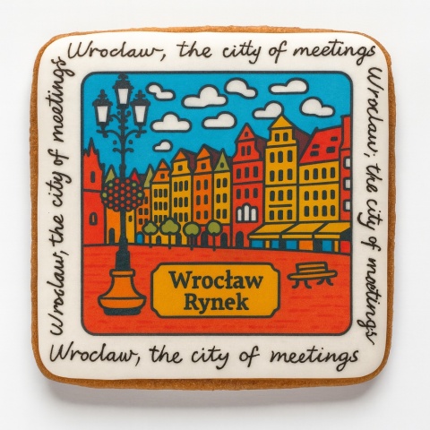 Ciastko lukrowane KAMIENICE WROCŁAW COLORS POZIOM No.108 roz.XL ręcznie robione